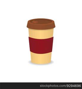 Vector illustration disposable coffee cup .Coffee cup logo