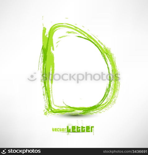 Vector illustration drawn by hand letter. Grunge green grass wave.