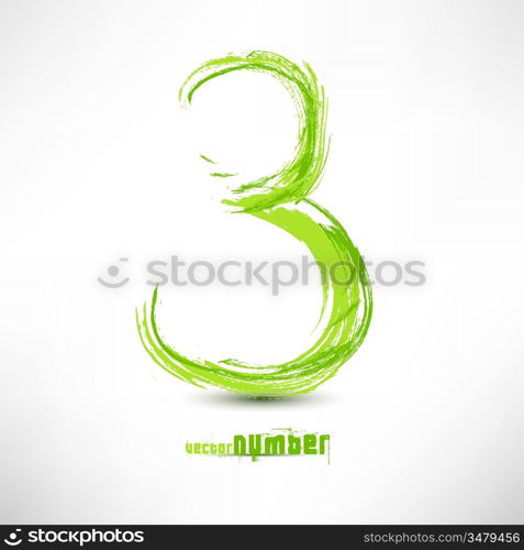 Vector illustration drawn by hand letter. Grunge green grass wave.