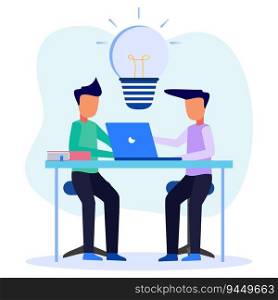 Vector illustration, entrepreneur and creative concept ideas about keys to success, light bulb shaped puzzle and symbols, looking for new creative thinking, investing money in ideas.
