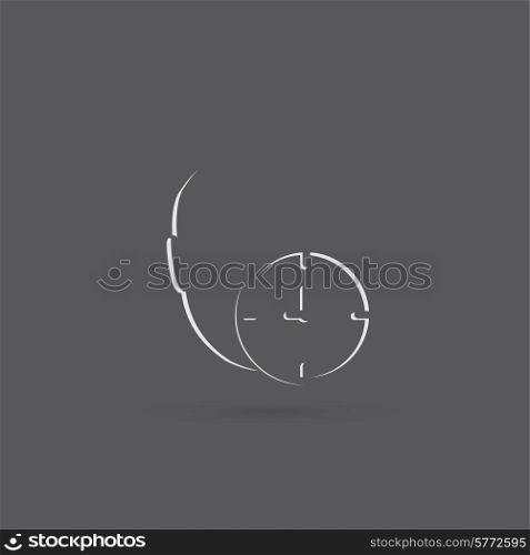 vector illustration expectations icon human face with a clock