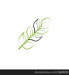 Vector illustration, feather icon. Flat design template