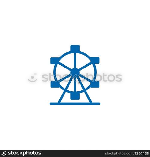 Vector illustration, ferris wheel icon design template
