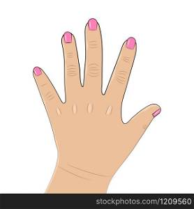 vector illustration. Flat hands. Fingers and Nails. vector illustration. Flat hands. Fingers. Nails.