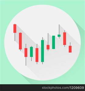 vector illustration. flat icon binary options. Green and red candle. Trade. The Japanese candlestick chart.. vector illustration. flat icon binary options. Green and red can
