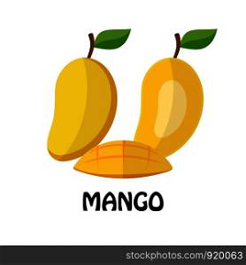 Vector Illustration Flat Mango isolated on white background , minimal style , Raw materials fresh fruit