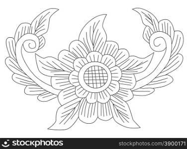 Vector illustration flower pattern in traditional Thai style art