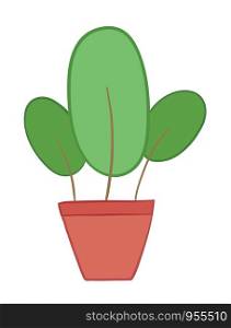 Vector illustration flowerpot. Hand drawn. Colored outlines.