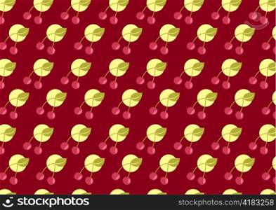 Vector illustration fo funky cherry abstract pattern on the red background