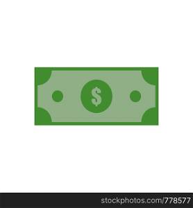 Vector illustration for dollar. Cash banknote. Money. Success payment. American banknote. Green money. Flat design. EPS 10.