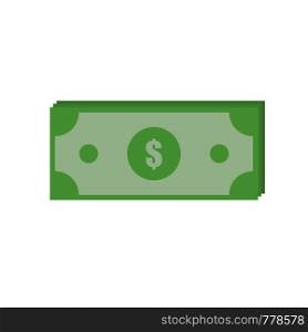 Vector illustration for few banknotes of dollars. Salary payment. Cash symbol. financial success. Flat design. EPS 10.
