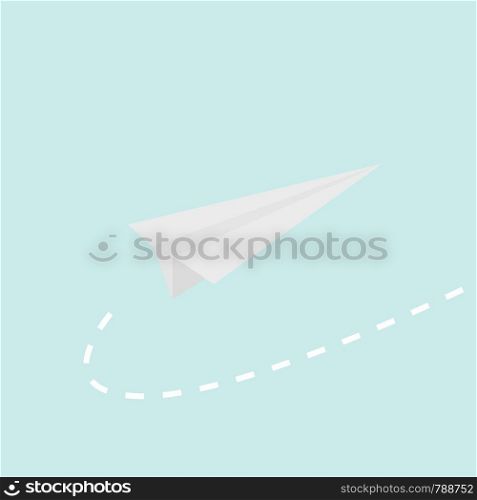 Vector illustration for paper airplane with blue background.
