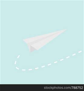 Vector illustration for paper airplane with blue background.