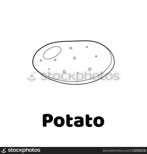 Vector illustration. Game for children. Vegetable. Coloring page Potato. Vector illustration. Game for children. Vegetable. Coloring page