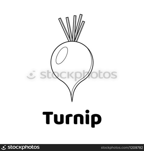 Vector illustration. Game for children. Vegetable. Coloring page Turnip