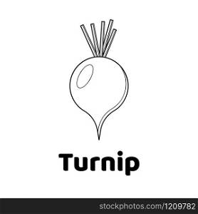 Vector illustration. Game for children. Vegetable. Coloring page Turnip