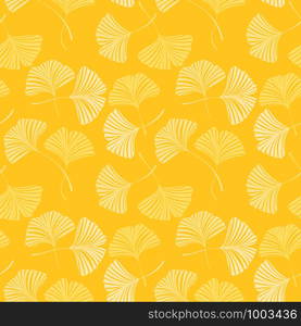 Vector Illustration ginkgo biloba leaves. Seamless pattern with leaves. Nature background. Seamless pattern with Ginkgo biloba leaves