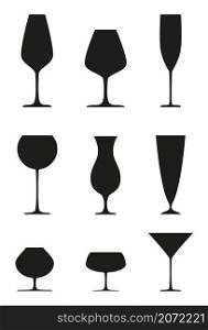 Vector illustration. Glasses set isolated icon.
