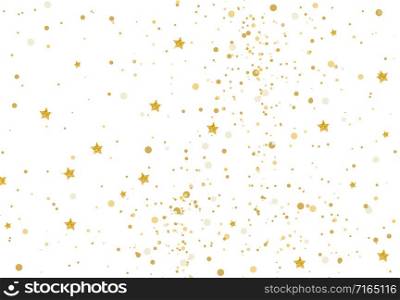 Vector illustration gold glitter and stars light texture abstract background, holiday event festive concept. Gold glitter and stars