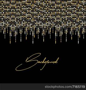 Vector illustration gold glitter light texture abstract background, holiday event festive concept. Vector illustration gold glitter light