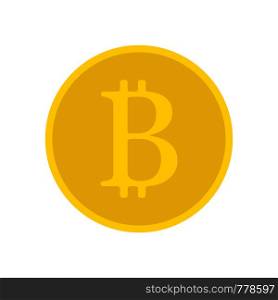 Vector illustration gold money. Gold bitcoin. Golg money. Gold payment. Gold monet. Luck. Flat design. EPS 10.