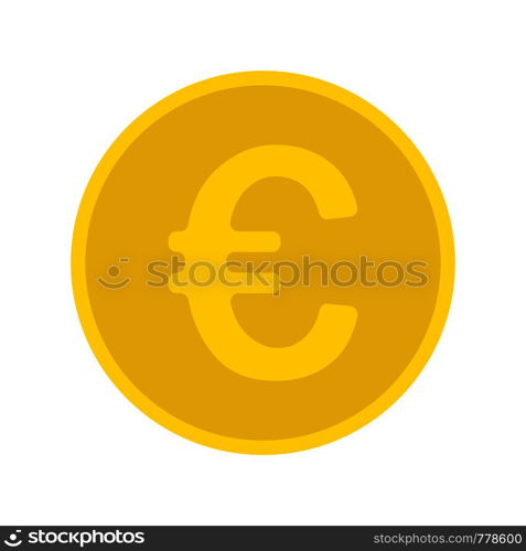 Vector illustration gold money. Gold euro. Golg money. Gold payment. Gold monet. Luck. Flat design. EPS 10.