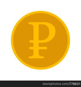 Vector illustration gold money. Gold ruble. Golg money. Gold payment. Gold monet. Luck. Flat design. EPS 10.
