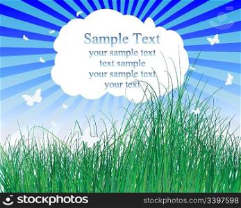 Vector illustration grass background with copy space