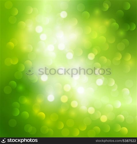 Vector illustration Green bokeh light background