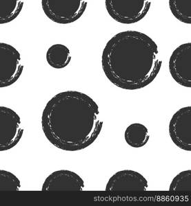 Vector illustration, hand drawn abstract fashion seamless pattern with paint texture. Polka dot pattern.