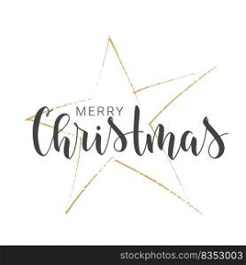 Vector Illustration. Handwritten Lettering of Merry Christmas. Template for Greeting Card or Invitation. Objects Isolated on White Background.. Handwritten Lettering of Merry Christmas. Vector Illustration.