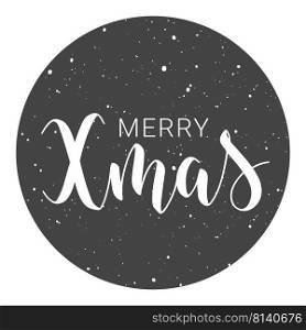 Vector Illustration. Handwritten Lettering of Merry Xmas. Template for Greeting Card or Invitation. Objects Isolated on White Background.. Handwritten Lettering of Merry Christmas. Vector illustration.