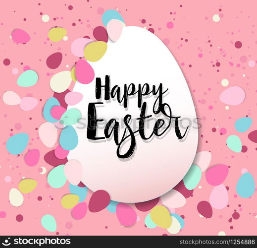 Vector illustration Happy Easter background. Top view of easter eggs. Greeting cards and decoration for Easter. Happy Easter background.