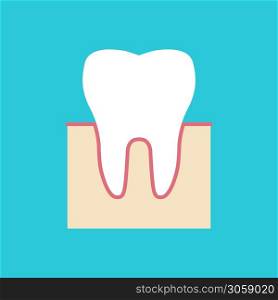 Vector illustration. Healthy tooth icon.