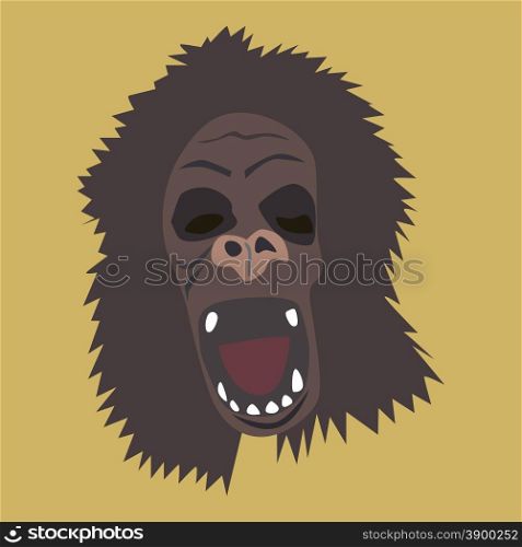 Vector illustration horrible gorilla head