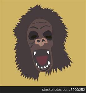 Vector illustration horrible gorilla head