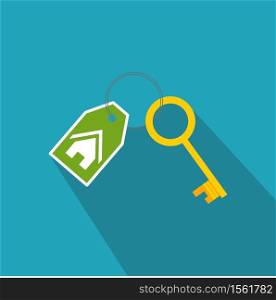 Vector illustration. House or car key icon. . House or car key icon. Vector illustration