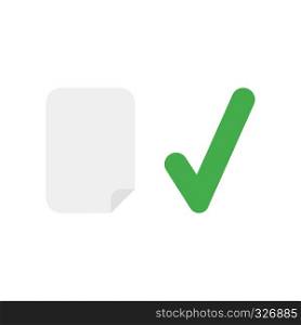 Vector illustration icon concept of blank paper with check mark.