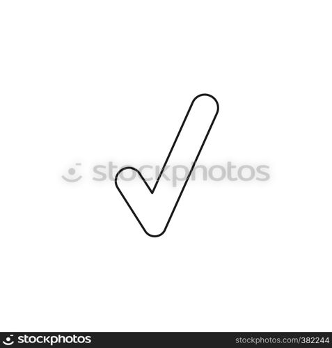 Vector illustration icon concept of check mark. Black outlines.