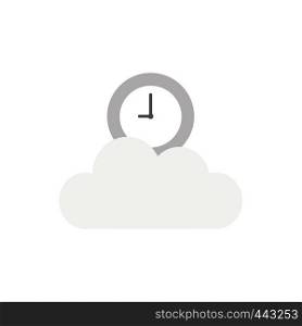 Vector illustration icon concept of clock on cloud.