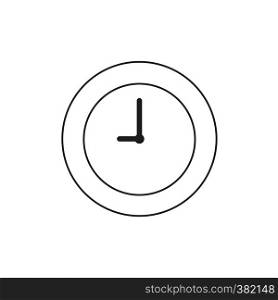 Vector illustration icon concept of clock time. Black outlines.