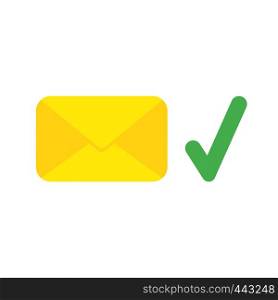 Vector illustration icon concept of closed mail envelope with check mark.
