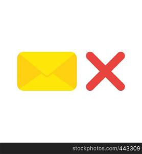 Vector illustration icon concept of closed mail envelope with x mark.