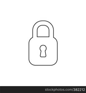 Vector illustration icon concept of closed padlock. Black outlines.