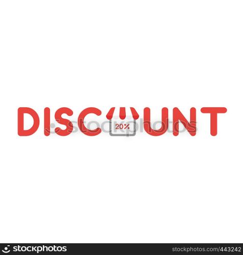 Vector illustration icon concept of discount word with 20 percent inside shop store.