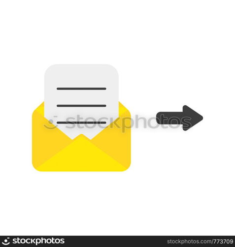 Vector illustration icon concept of envelope with written paper.