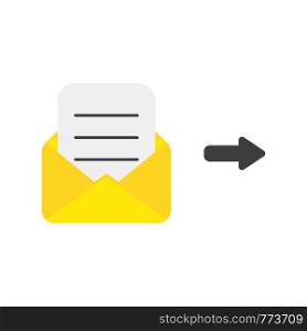 Vector illustration icon concept of envelope with written paper.
