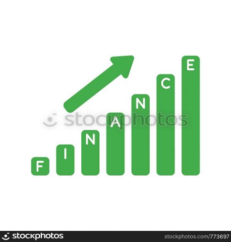 Vector illustration icon concept of finance sales bar graph moving up.