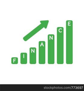 Vector illustration icon concept of finance sales bar graph moving up.