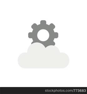 Vector illustration icon concept of gear on cloud.